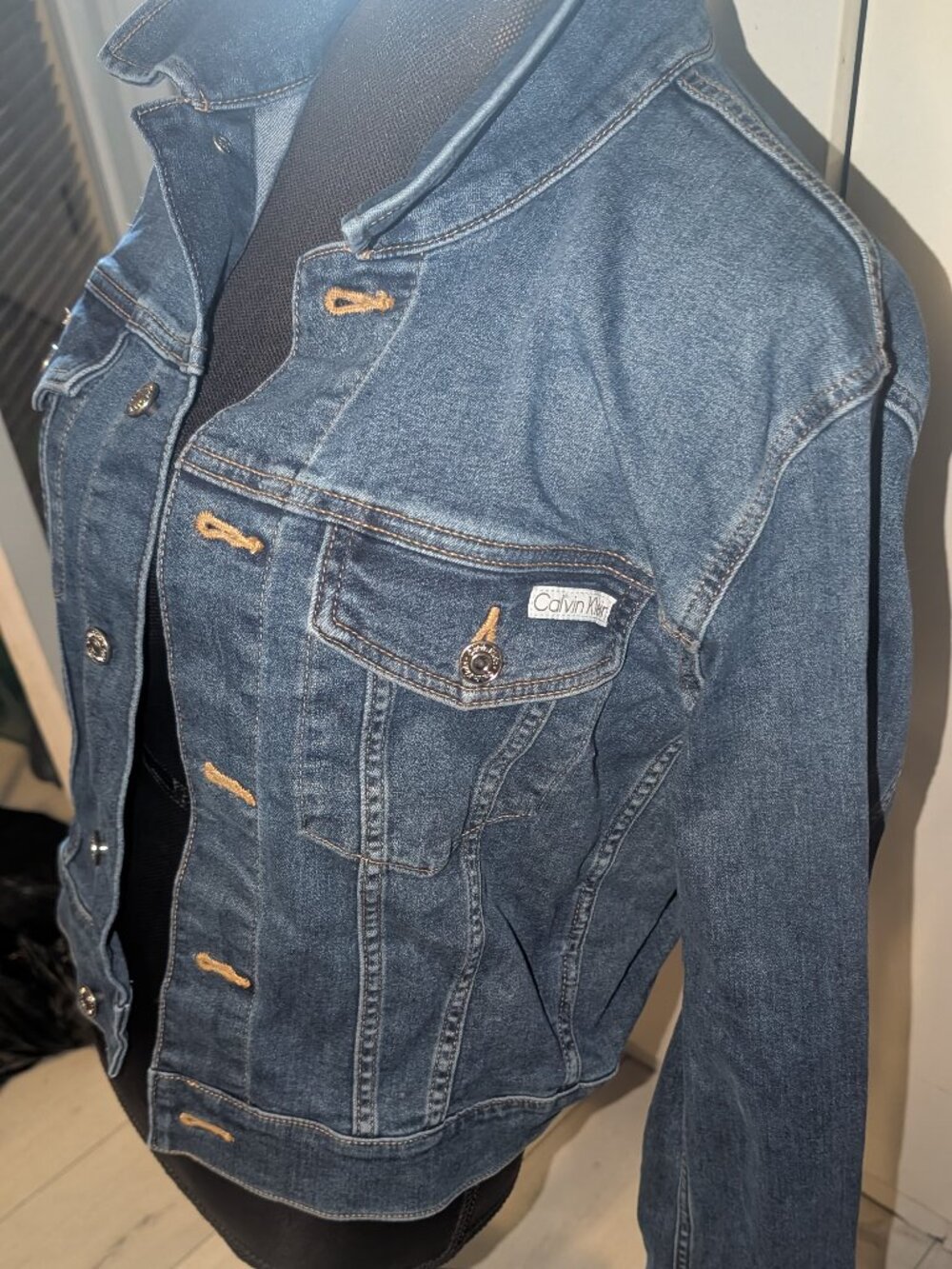 Womens CK Calvin Klein Denim Jean Jacket Size M - Picture 2 of 4